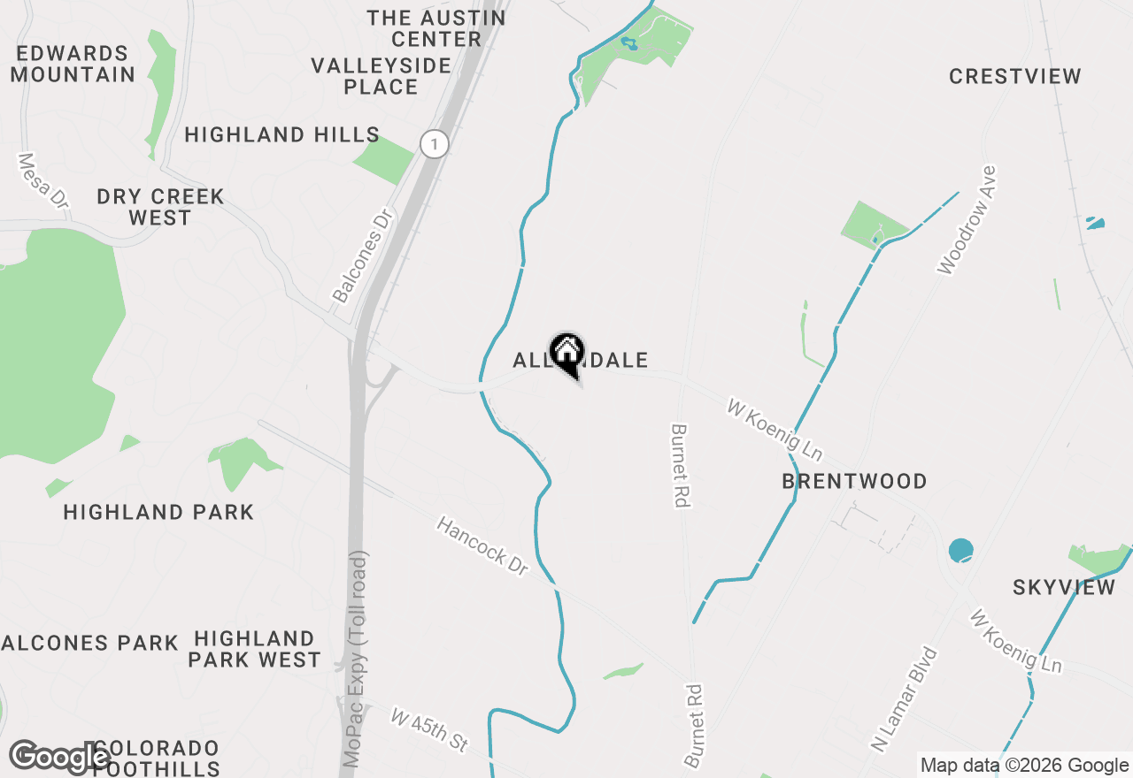 Map of 5702 Bull Creek Rd, Austin, TX 78756