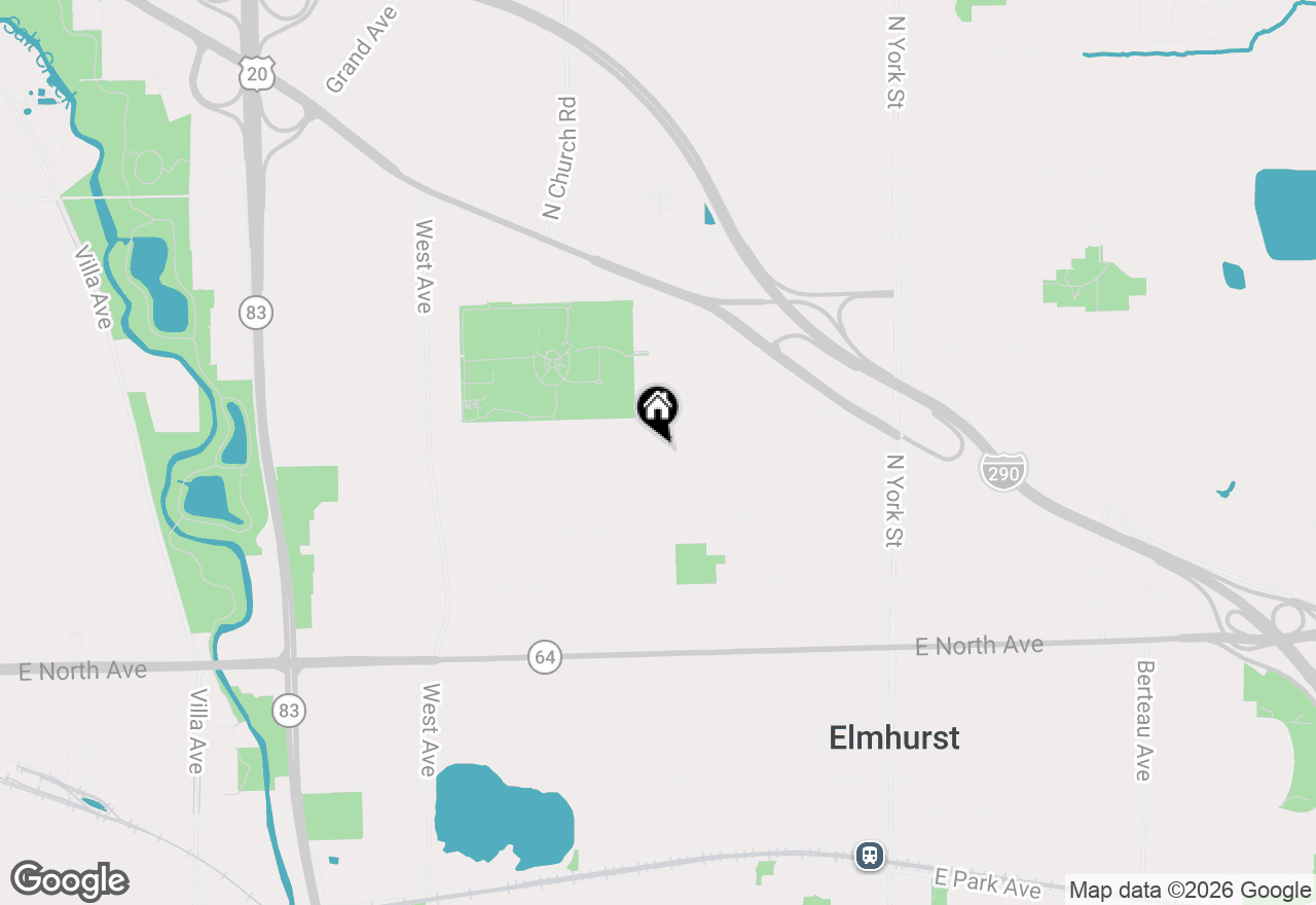 Map of 447 N Walnut Street, Elmhurst, IL 60126