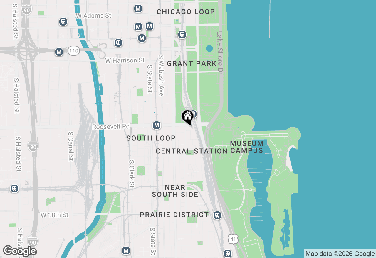 Map of 1201 S Prairie Avenue #3801, Chicago, IL 60605