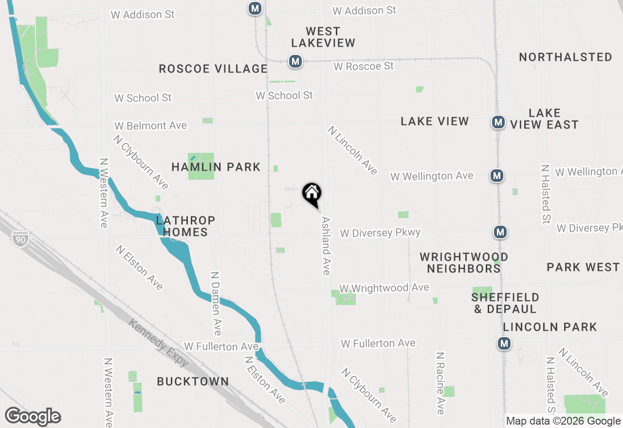 Map of 1640 W Wolfram Street, Chicago, IL 60657