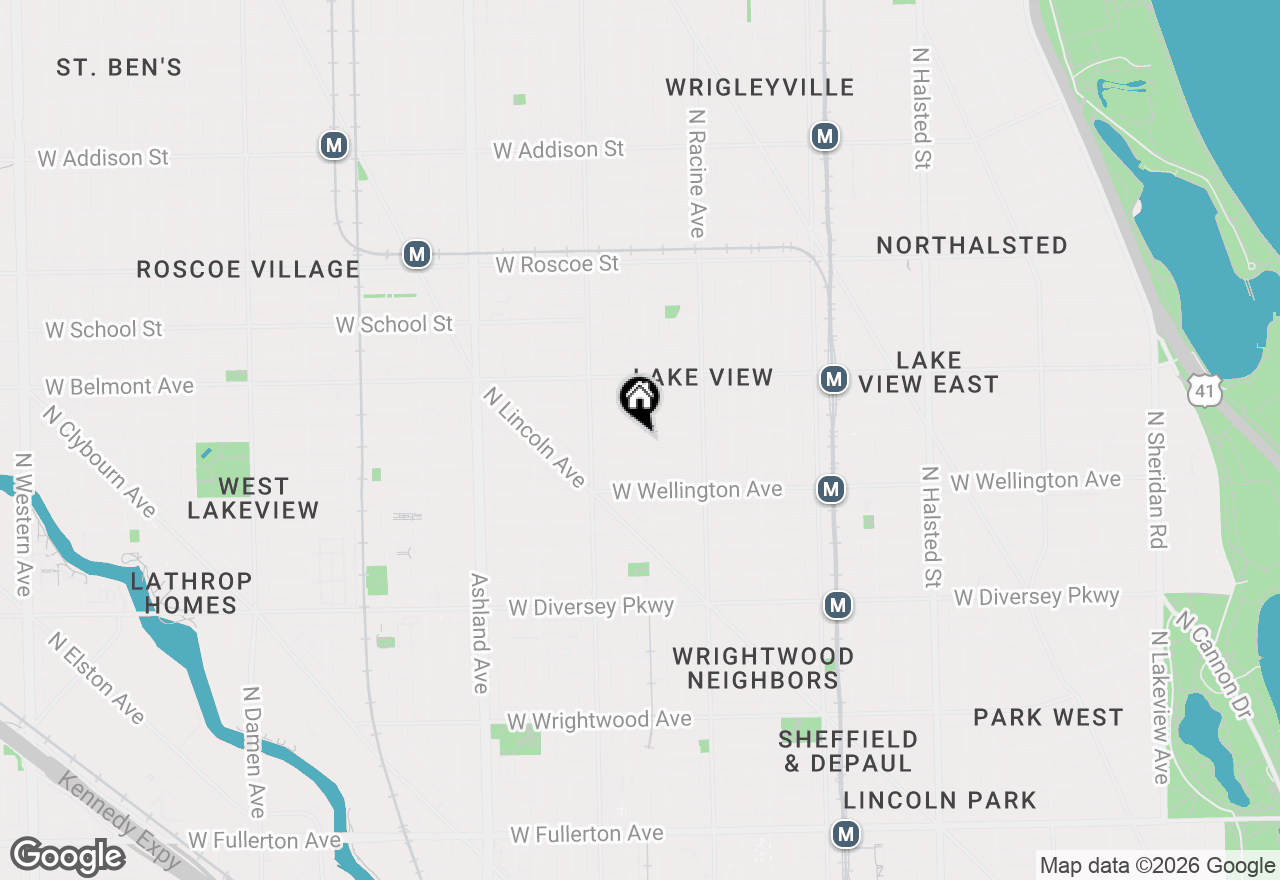 Map of 1303 W Barry Avenue, Chicago, IL 60657