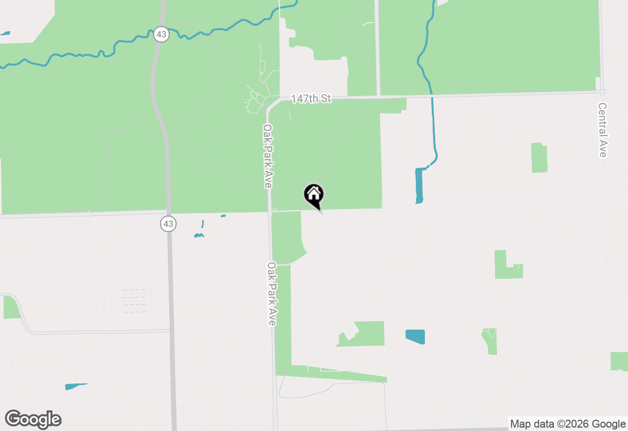 Map of 15113 Willow Lane, Oak Forest, IL 60452