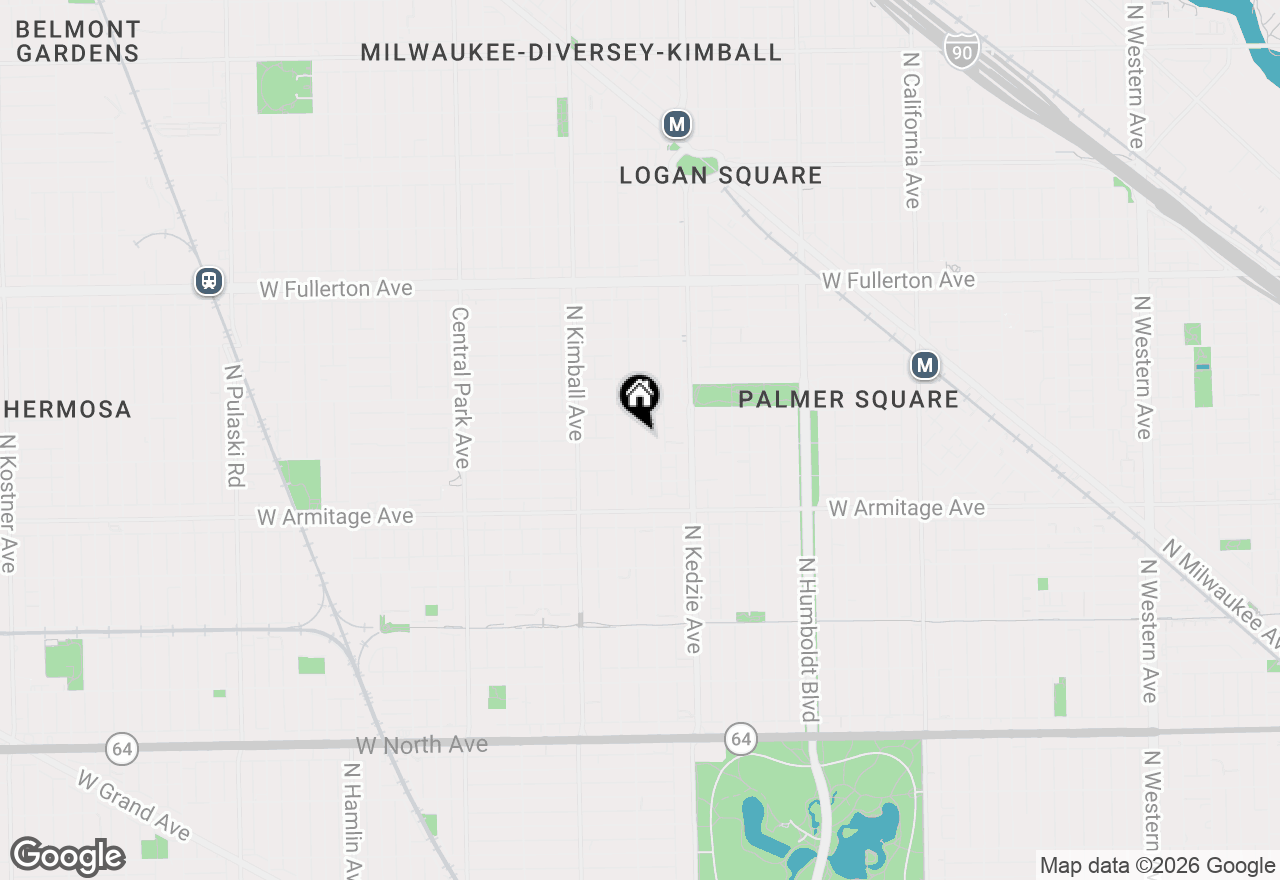 Map of 2112 N Sawyer Avenue #I, Chicago, IL 60647