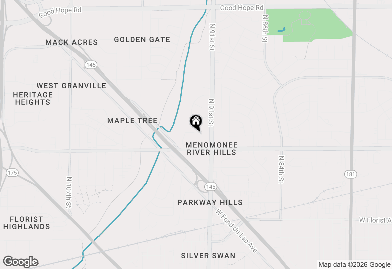 Map of 9313 W Clovernook St, Milwaukee, WI 53224