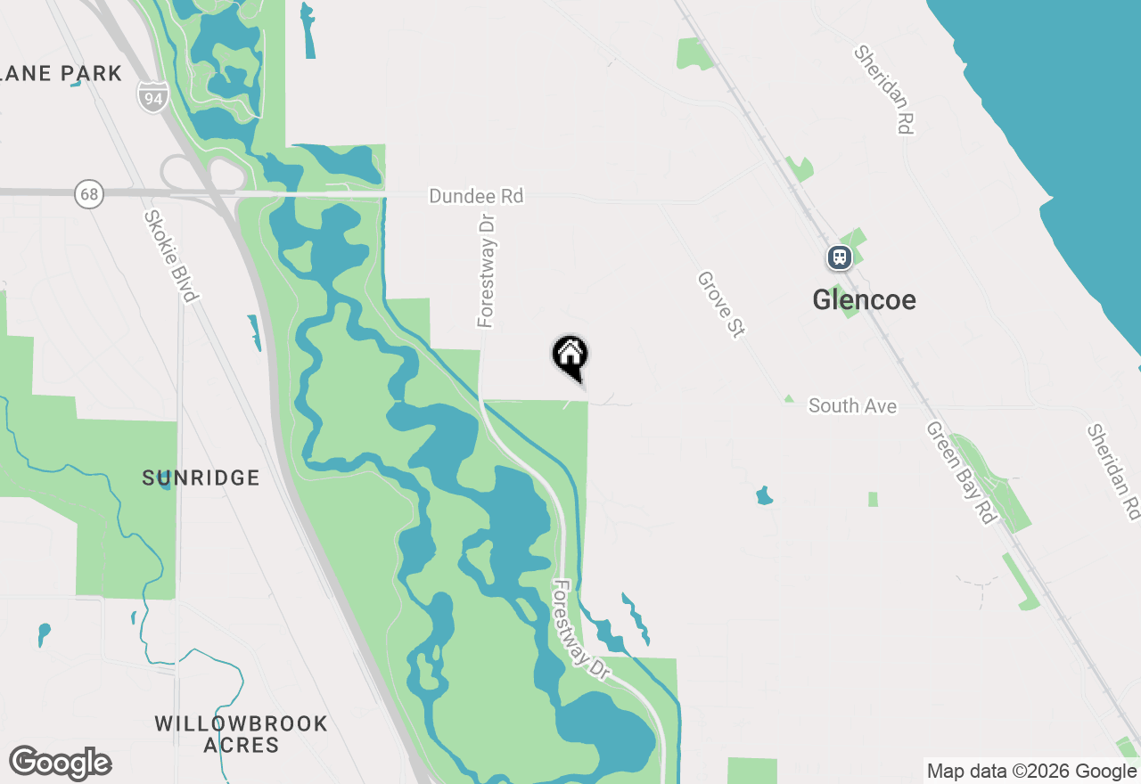 Map of 687 Birch Road, Glencoe, IL 60022