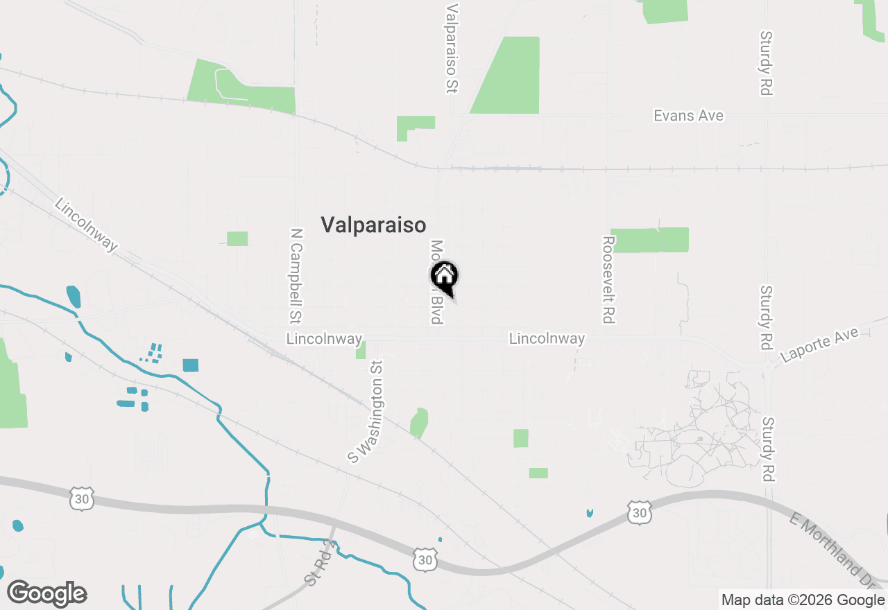 Map of 305 Jefferson Street, Valparaiso, IN 46383