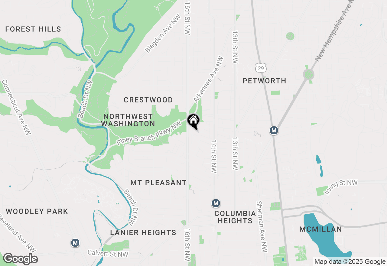 Map of 1528 Spring Place Nw, Washington, DC 20010