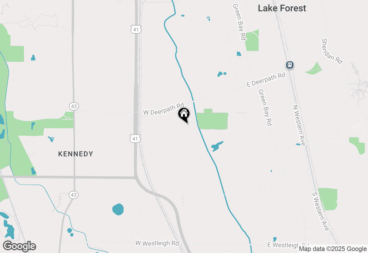 Map of 343 N Ahwahnee Road, Lake Forest, IL 60045