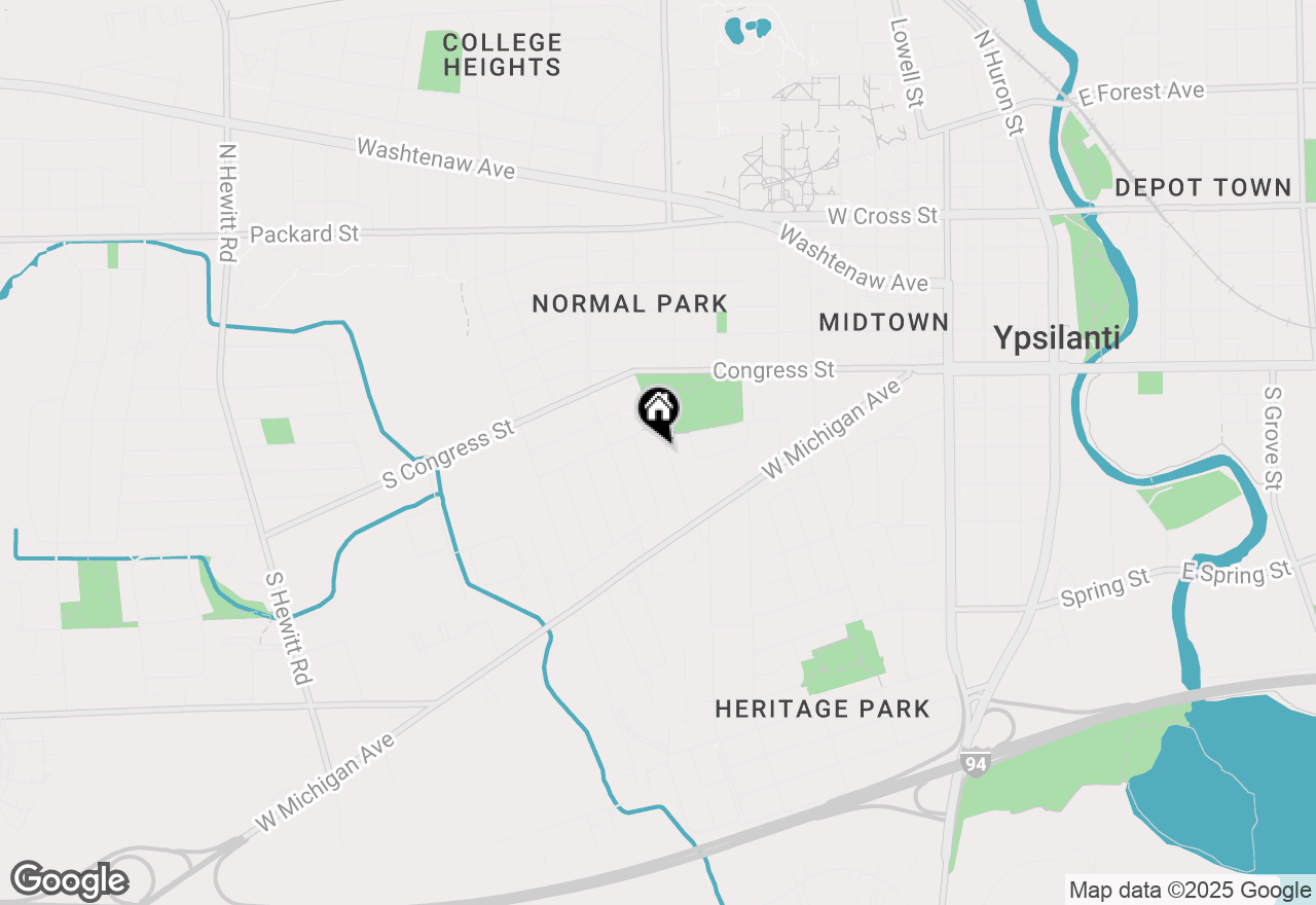 Map of 195 W Warner Avenue, Ypsilanti, MI 48197