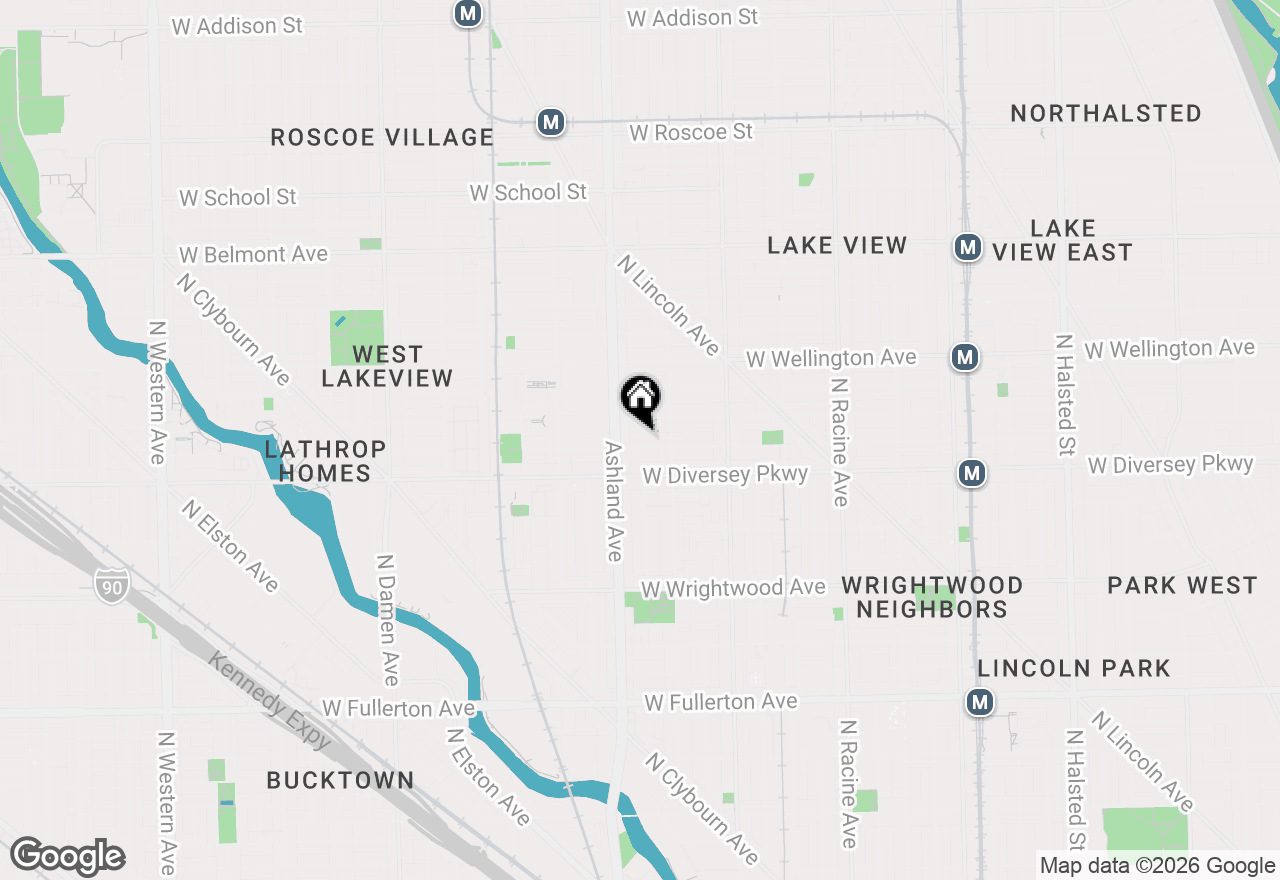 Map of 1532 W Wolfram Street, Chicago, IL 60657