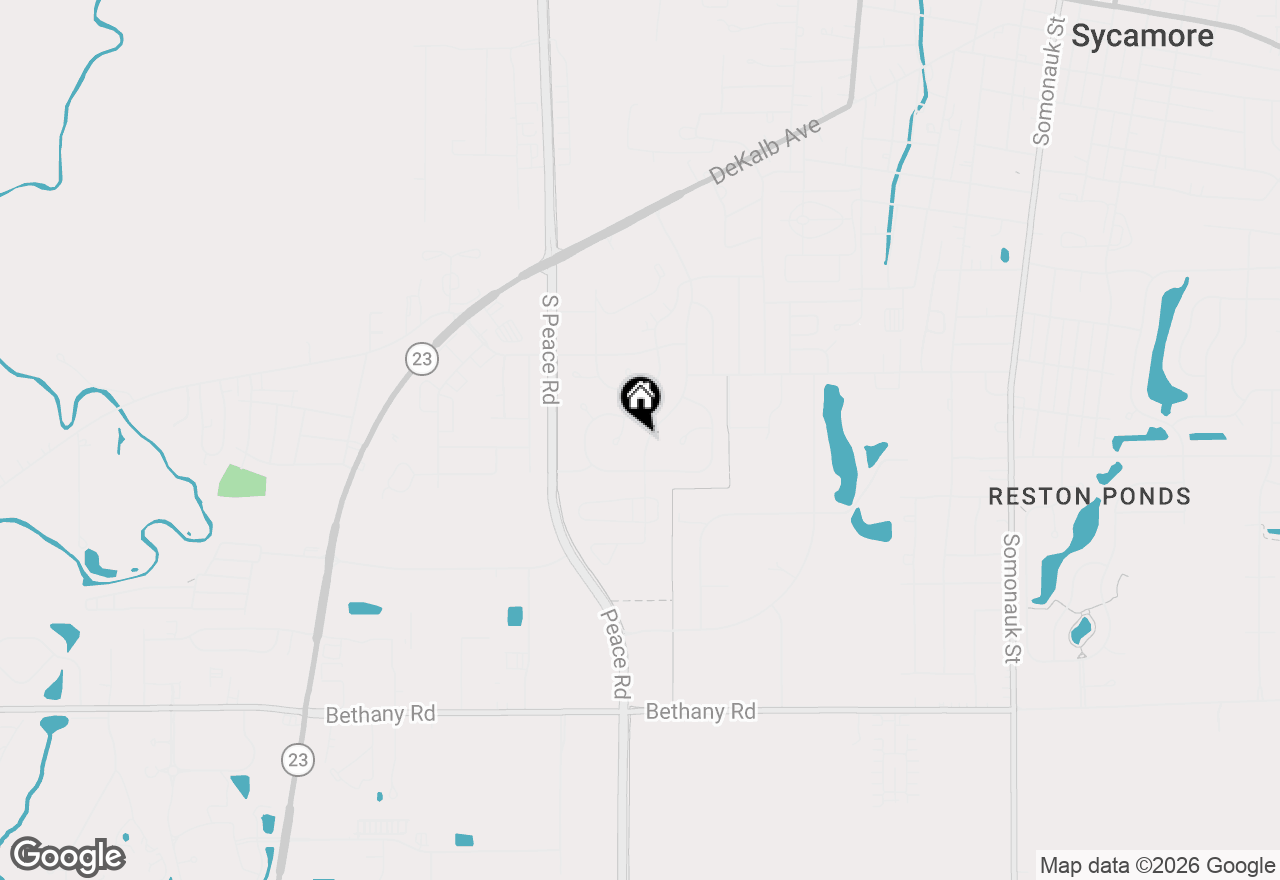 Map of 1325 Foxpointe Drive, Sycamore, IL 60178