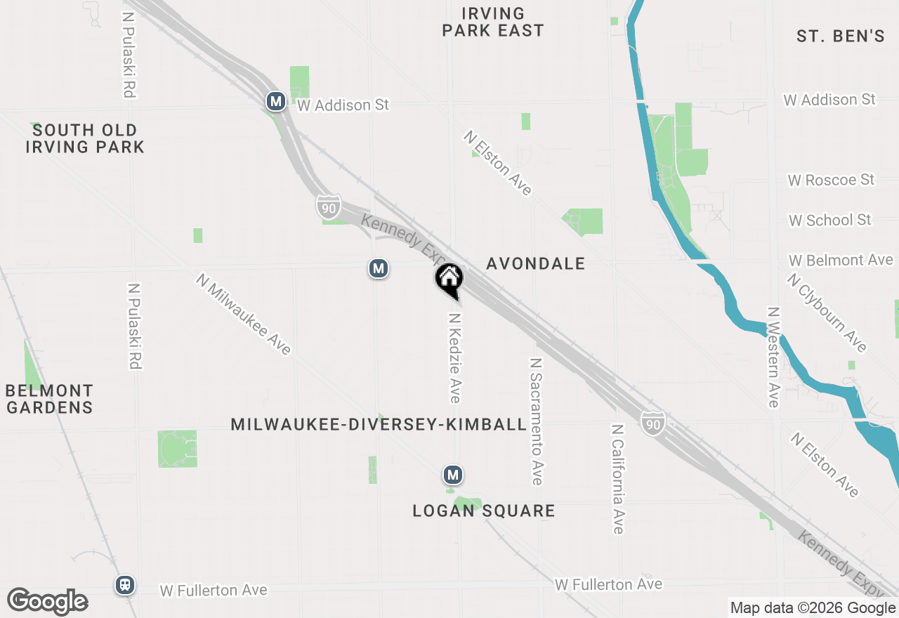 Map of 3052 N Kedzie Avenue #1F, Chicago, IL 60618