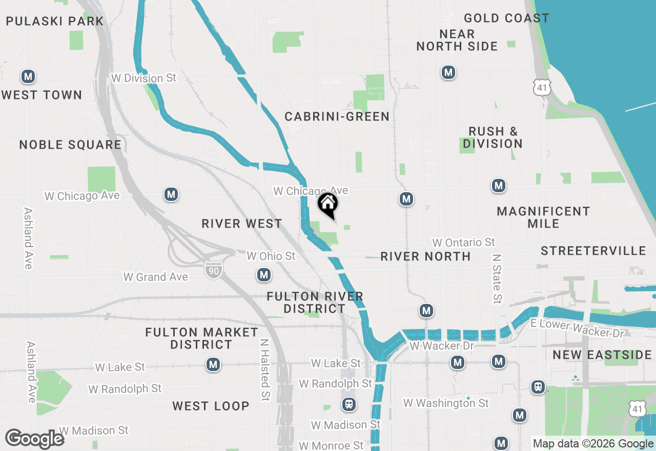 Map of 510 W Erie Street #1801, Chicago, IL 60654