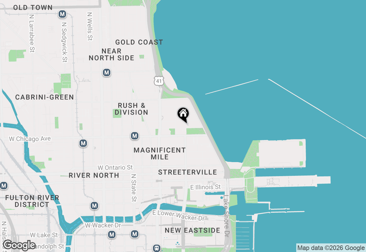 Map of 222 E Pearson Street #1007, Chicago, IL 60611