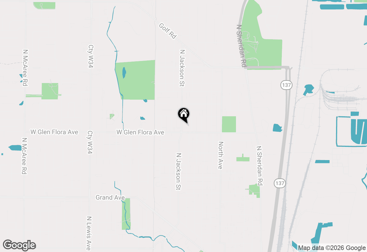 Map of 1317 N Jackson Street, Waukegan, IL 60085