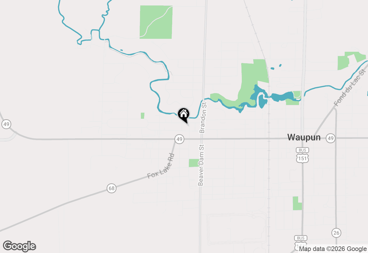 Map of 105 Ousterling Drive, Waupun, WI 53963
