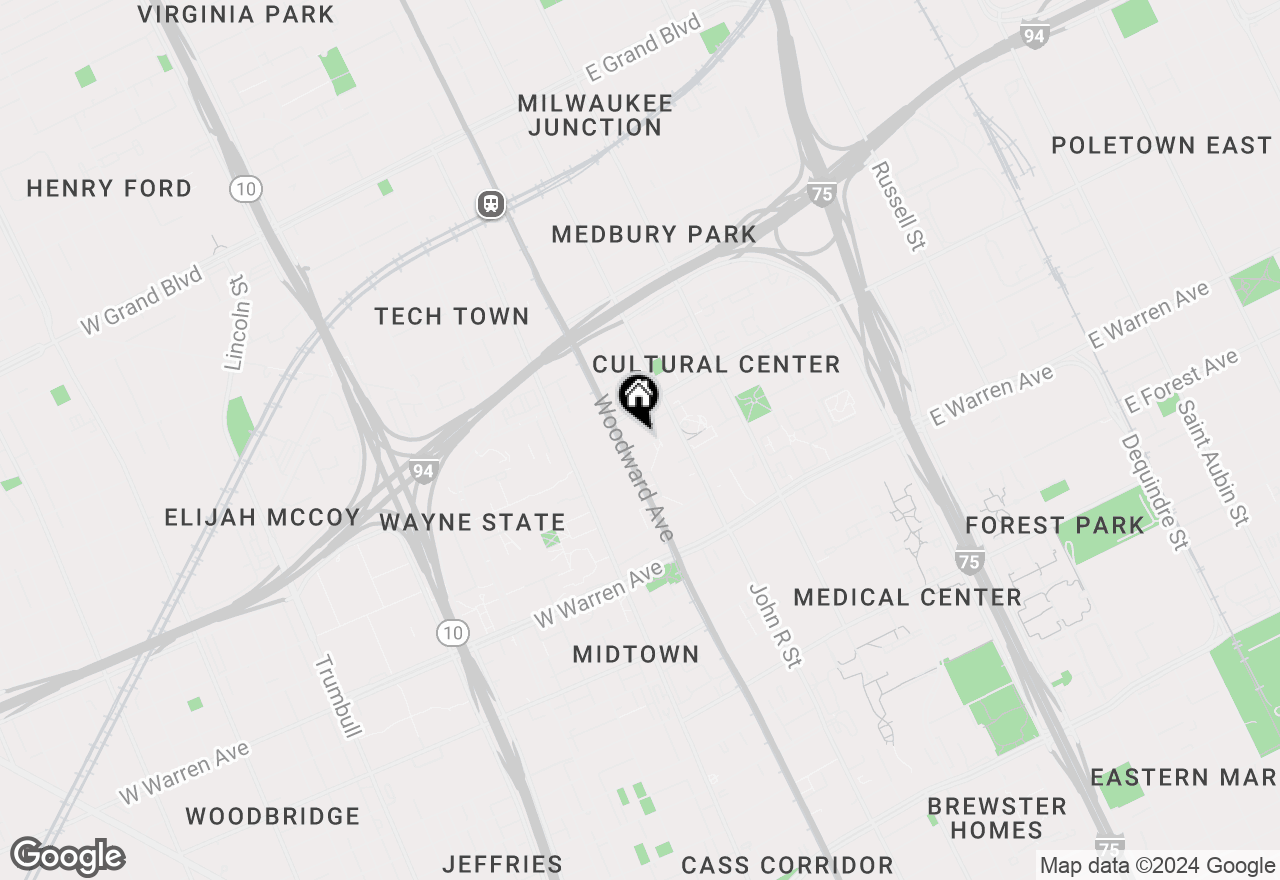 Map of 15 E Kirby St #525, Detroit, MI 48202