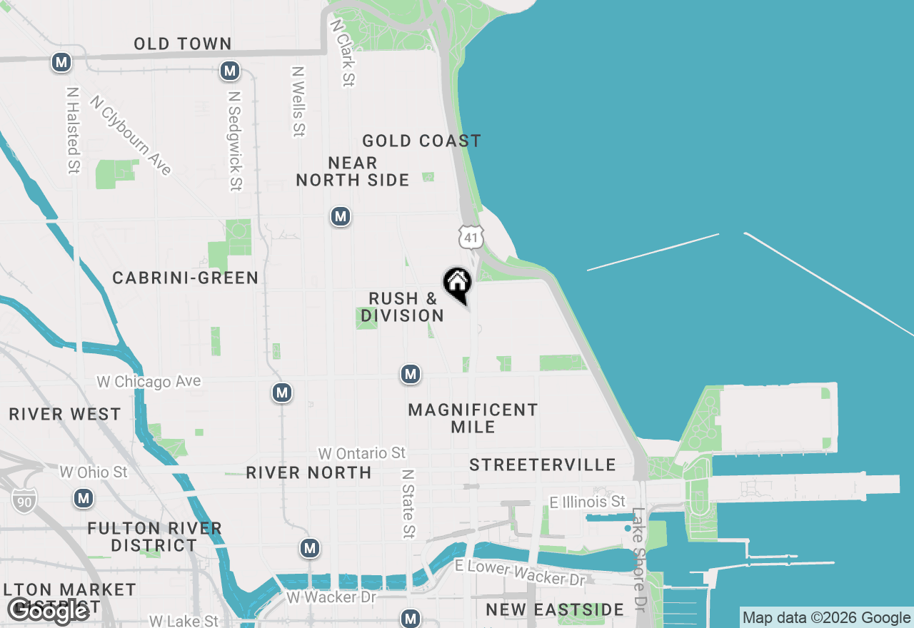 Map of 132 E Delaware Place #6306, Chicago, IL 60611