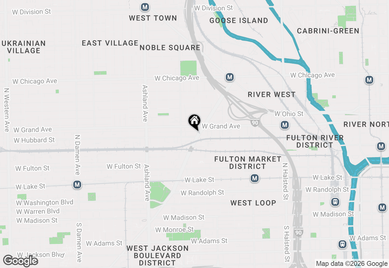 Map of 1332 W Hubbard Street #3W, Chicago, IL 60622