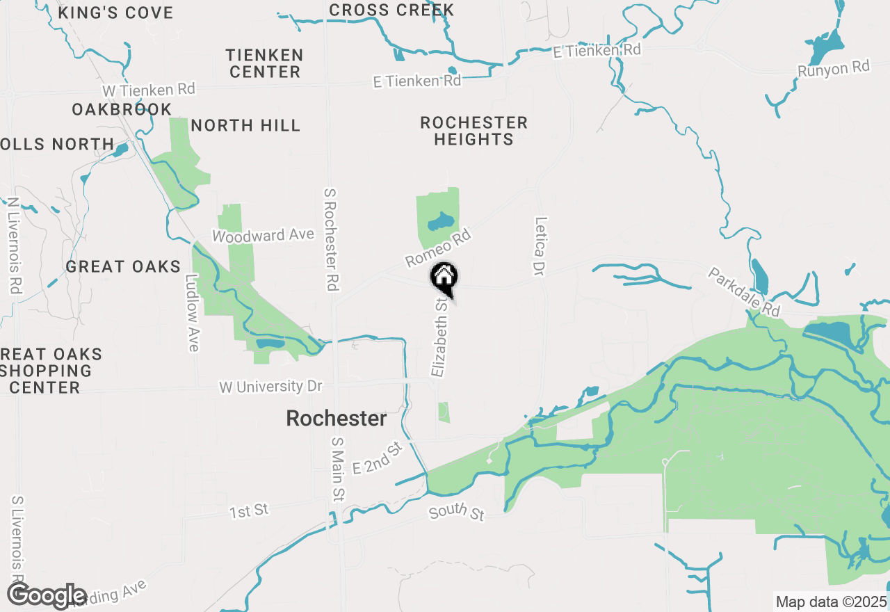 Map of 748 Elizabeth Street, Rochester, MI 48307