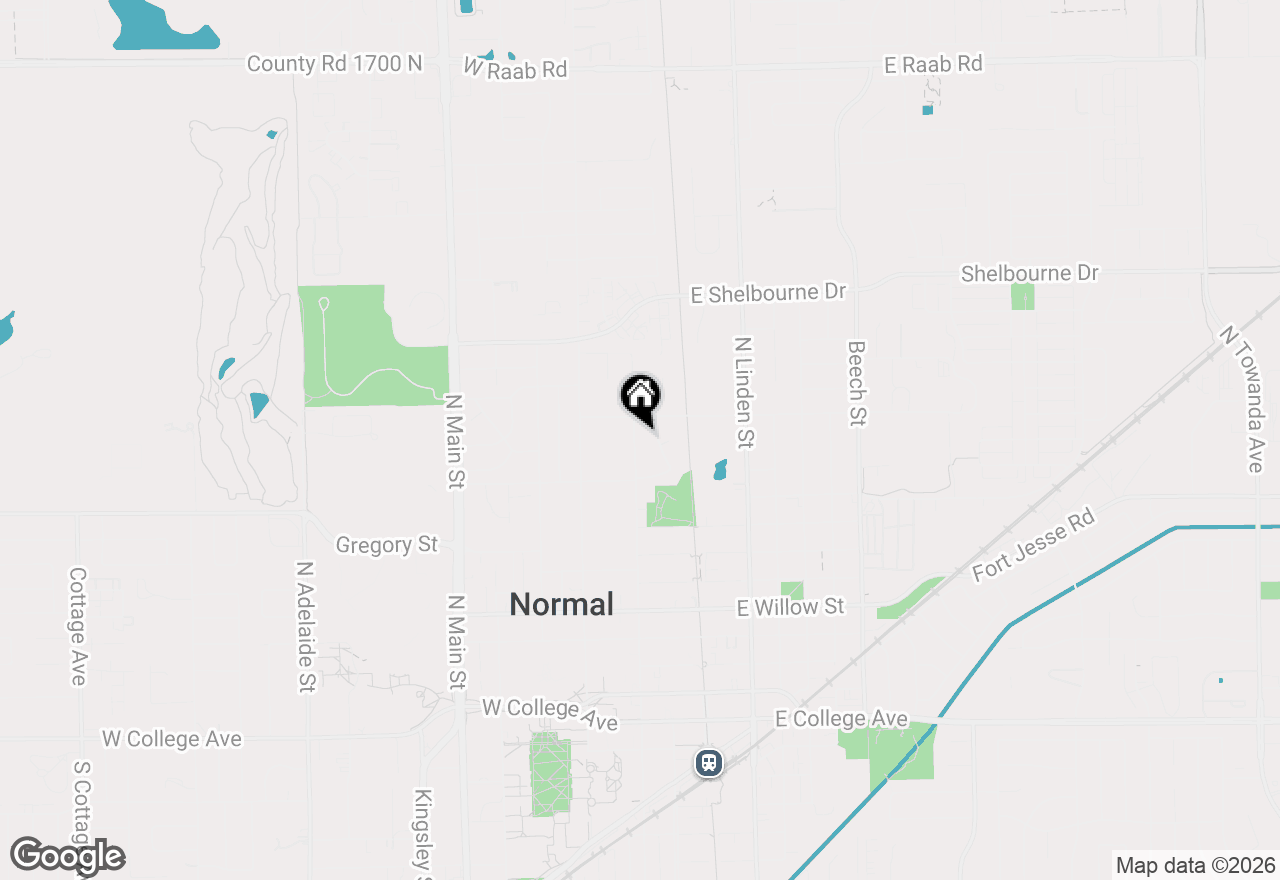 Map of 916 N Fell Avenue, Normal, IL 61761