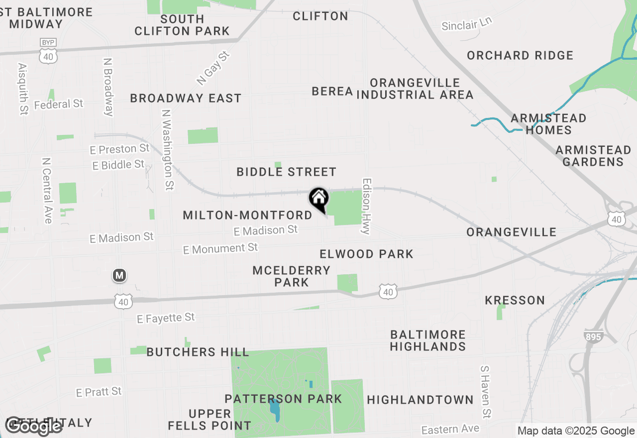 Map of 824 N Linwood Avenue, Baltimore, MD 21205