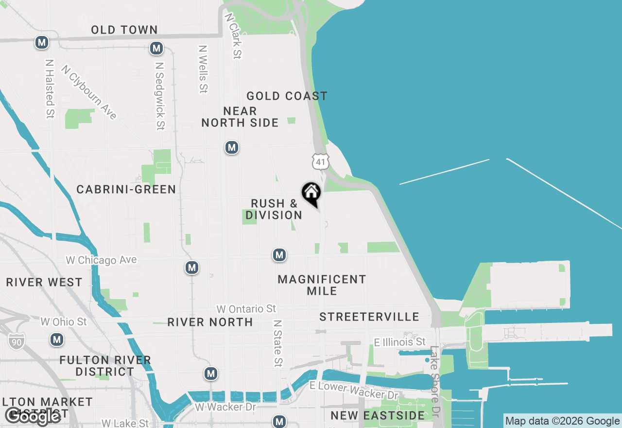 Map of 132 E Delaware Place #5405, Chicago, IL 60611
