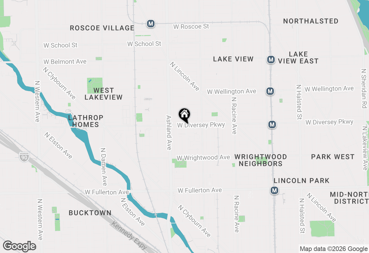 Map of 1503 W Diversey Avenue #B, Chicago, IL 60614