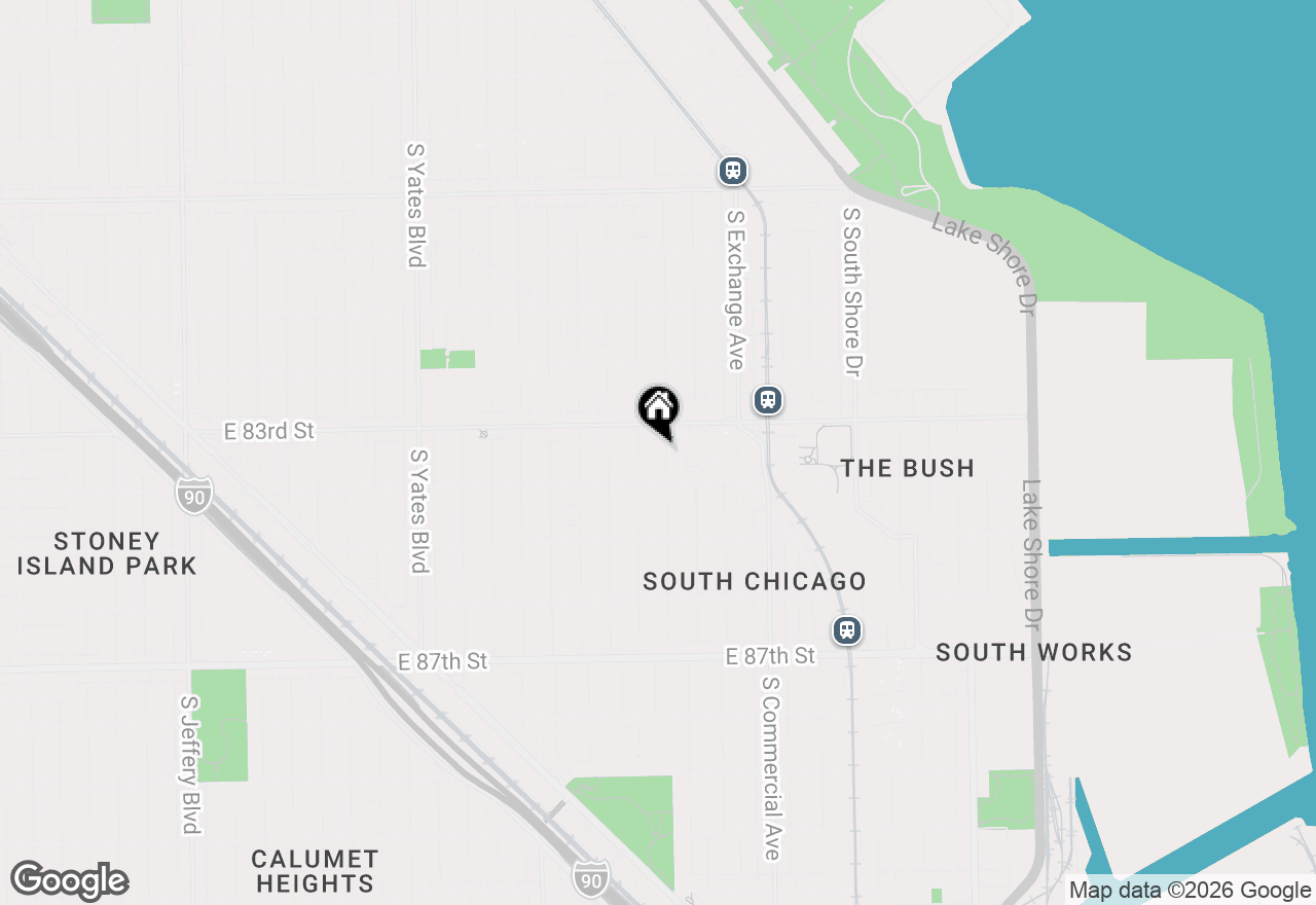 Map of 8329 S Burnham Avenue, Chicago, IL 60617