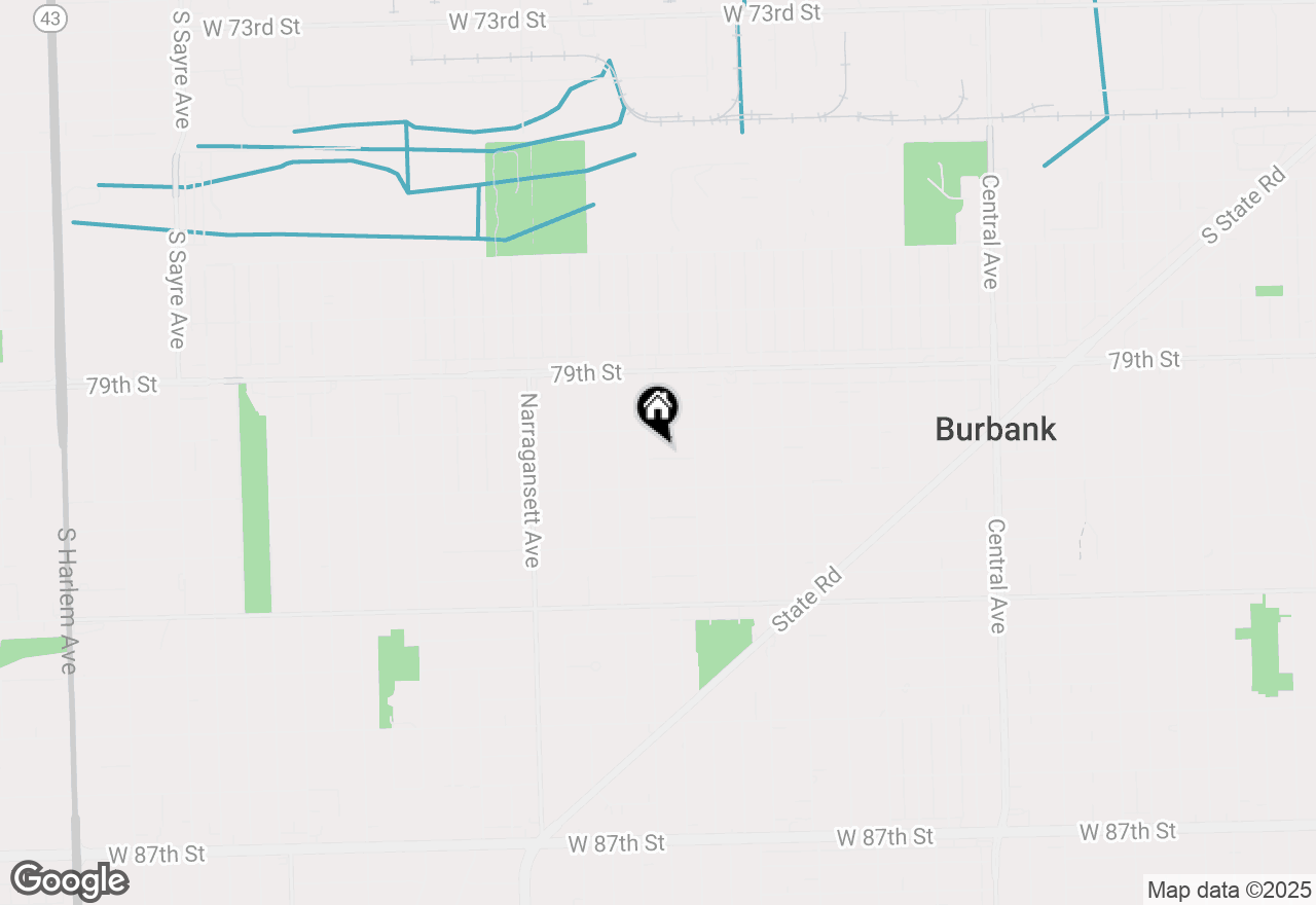 Map of 6138 W 80th Place, Burbank, IL 60459