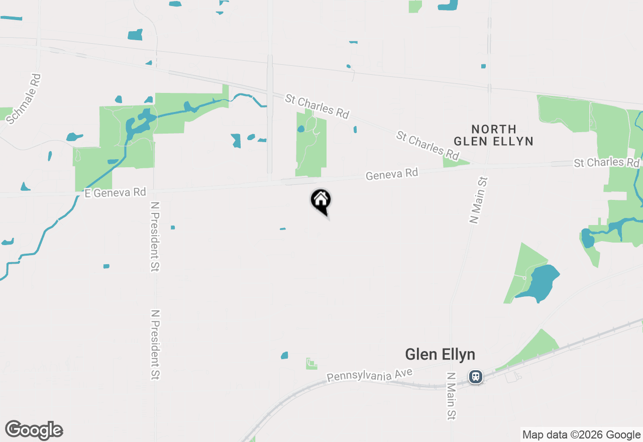 Map of 291 Oak Street, Glen Ellyn, IL 60137