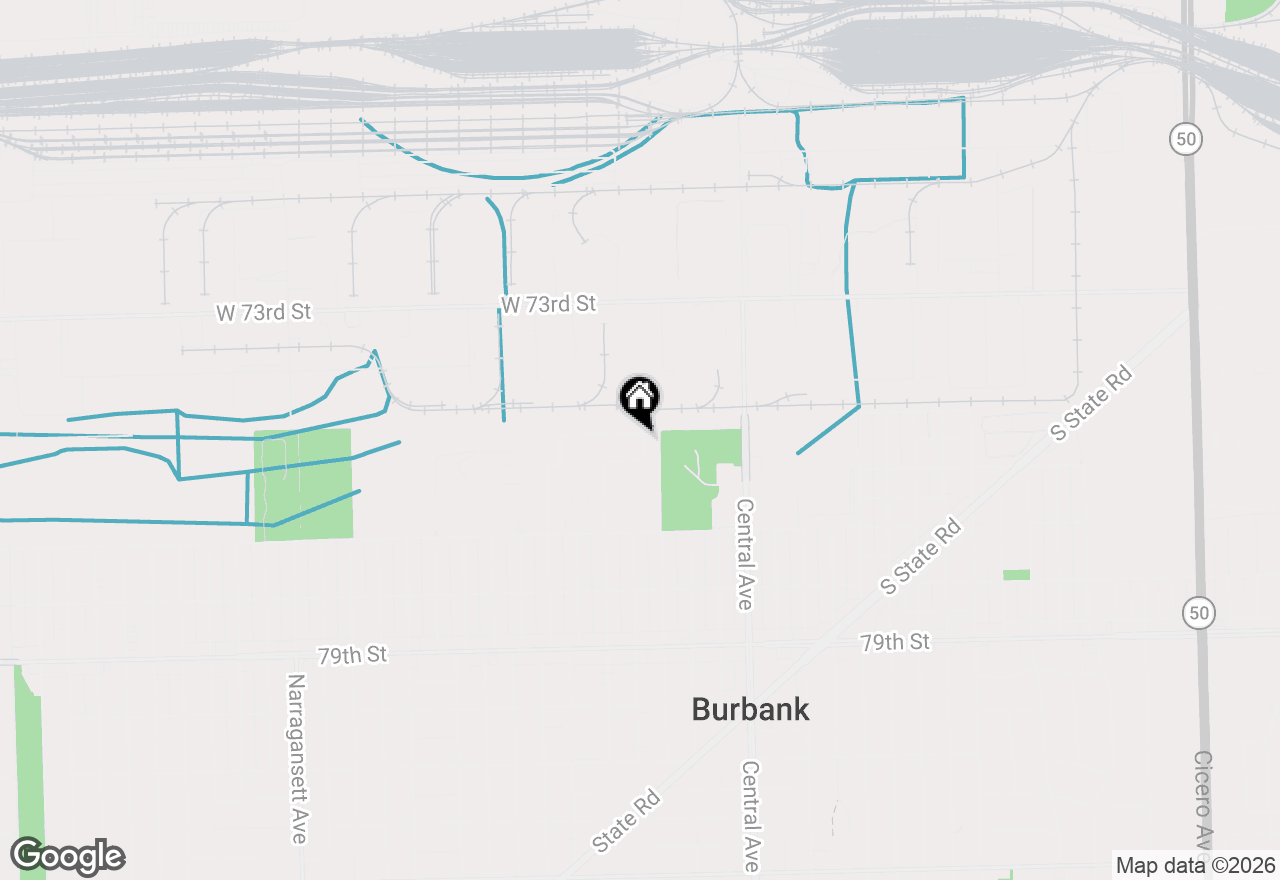 Map of 5841 W 75th Place, Burbank, IL 60459
