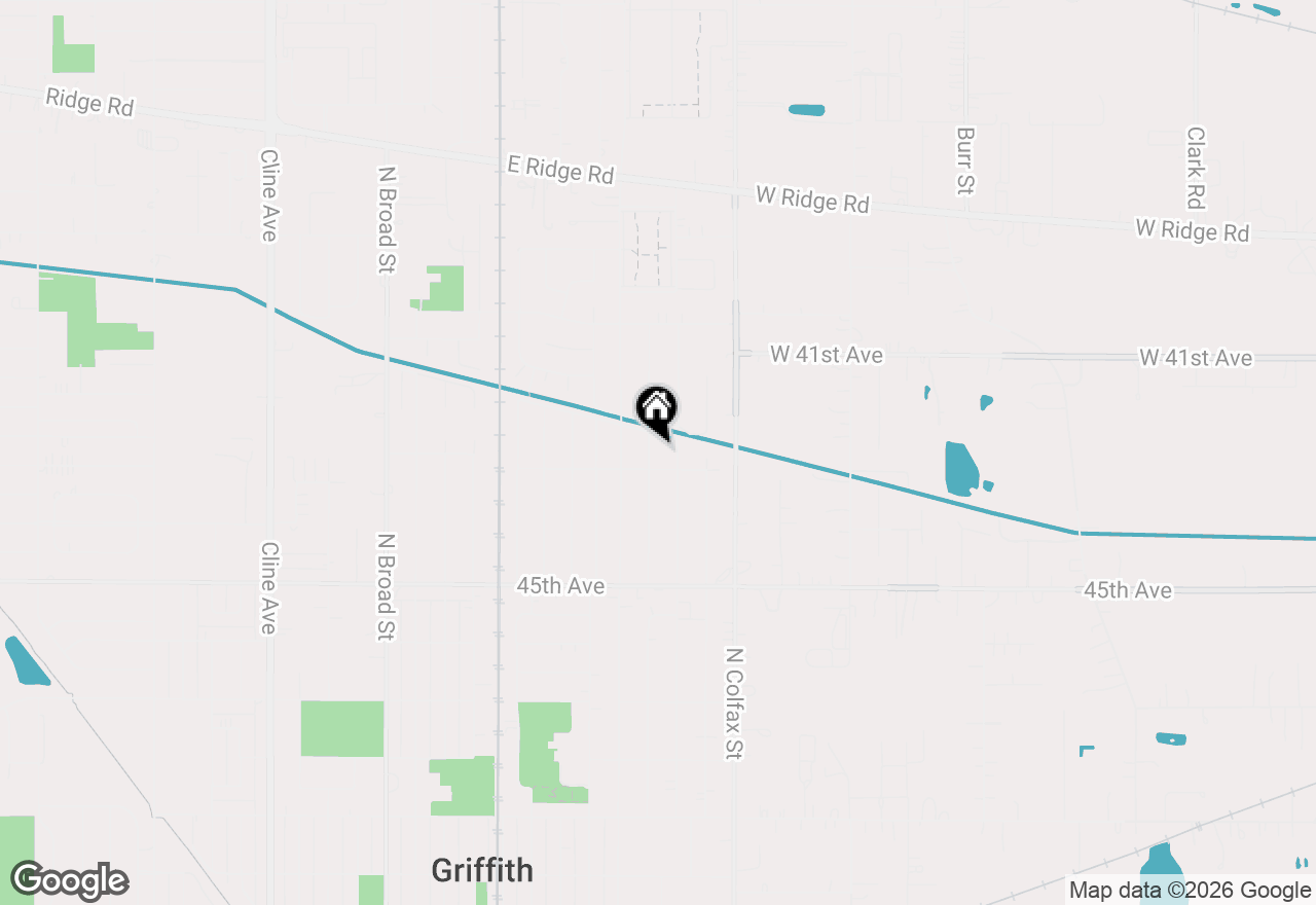 Map of 1115 N Oakwood Street, Griffith, IN 46319