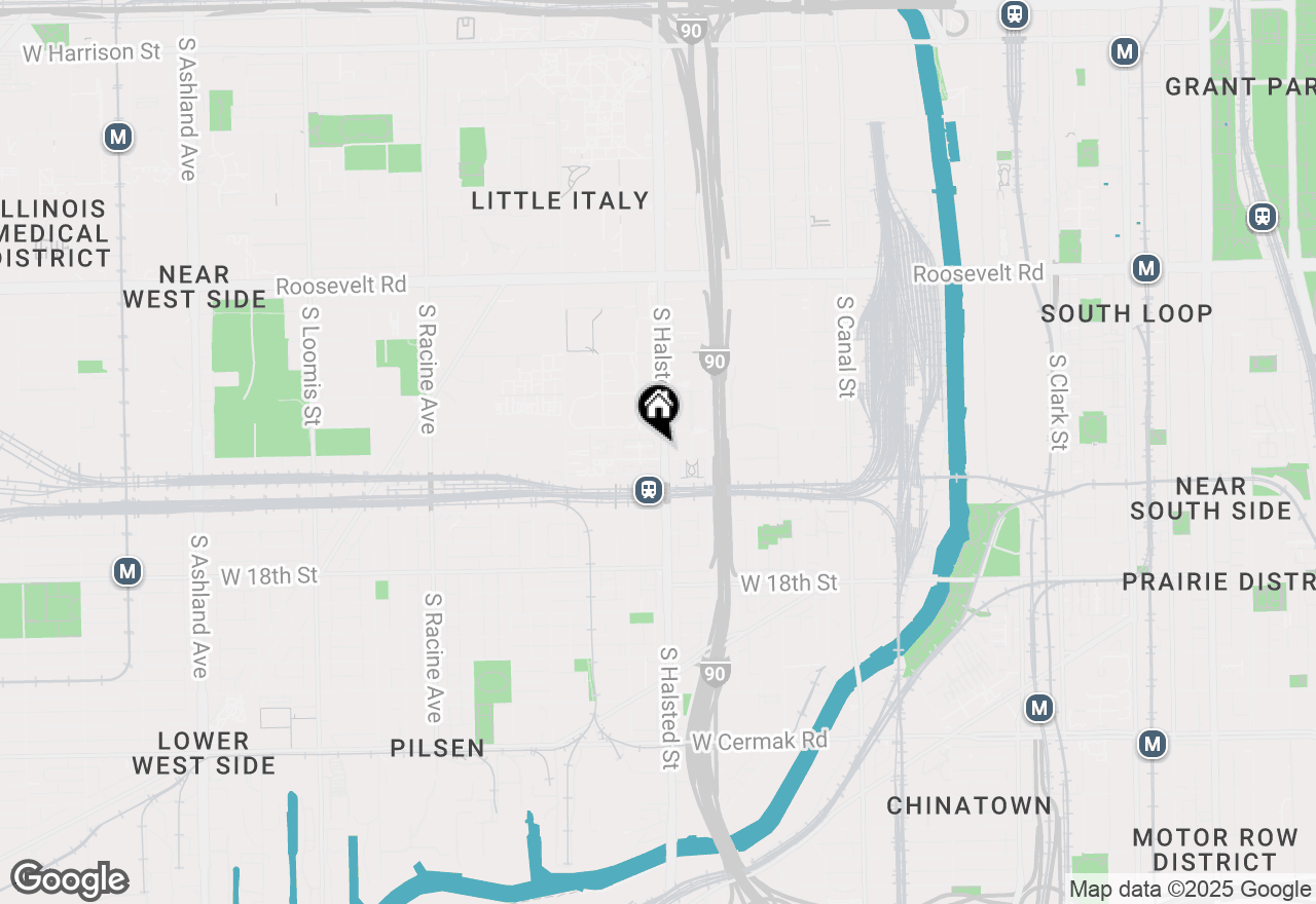 Map of 1500 S Halsted Street #3B, Chicago, IL 60607