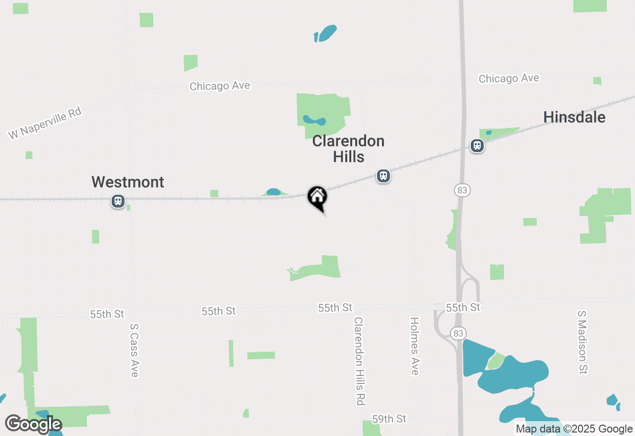 Map of 341 Western Avenue, Clarendon Hills, IL 60514