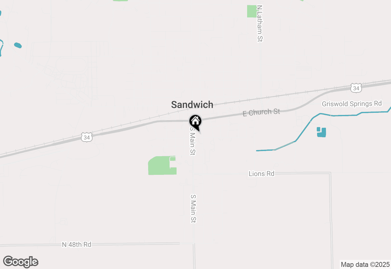 Map of 316 S Main Street, Sandwich, IL 60548