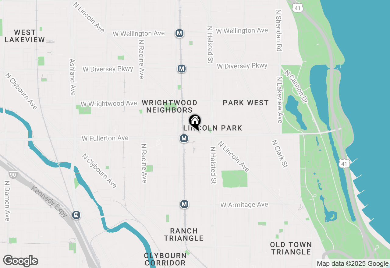 Map of 900 W Fullerton Avenue #3D, Chicago, IL 60614