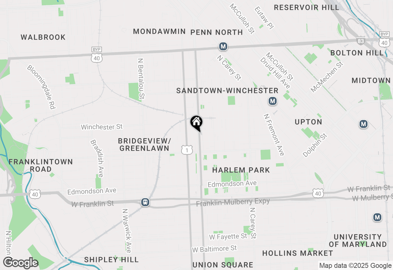 Map of 1030 N Fulton Avenue, Baltimore, MD 21217