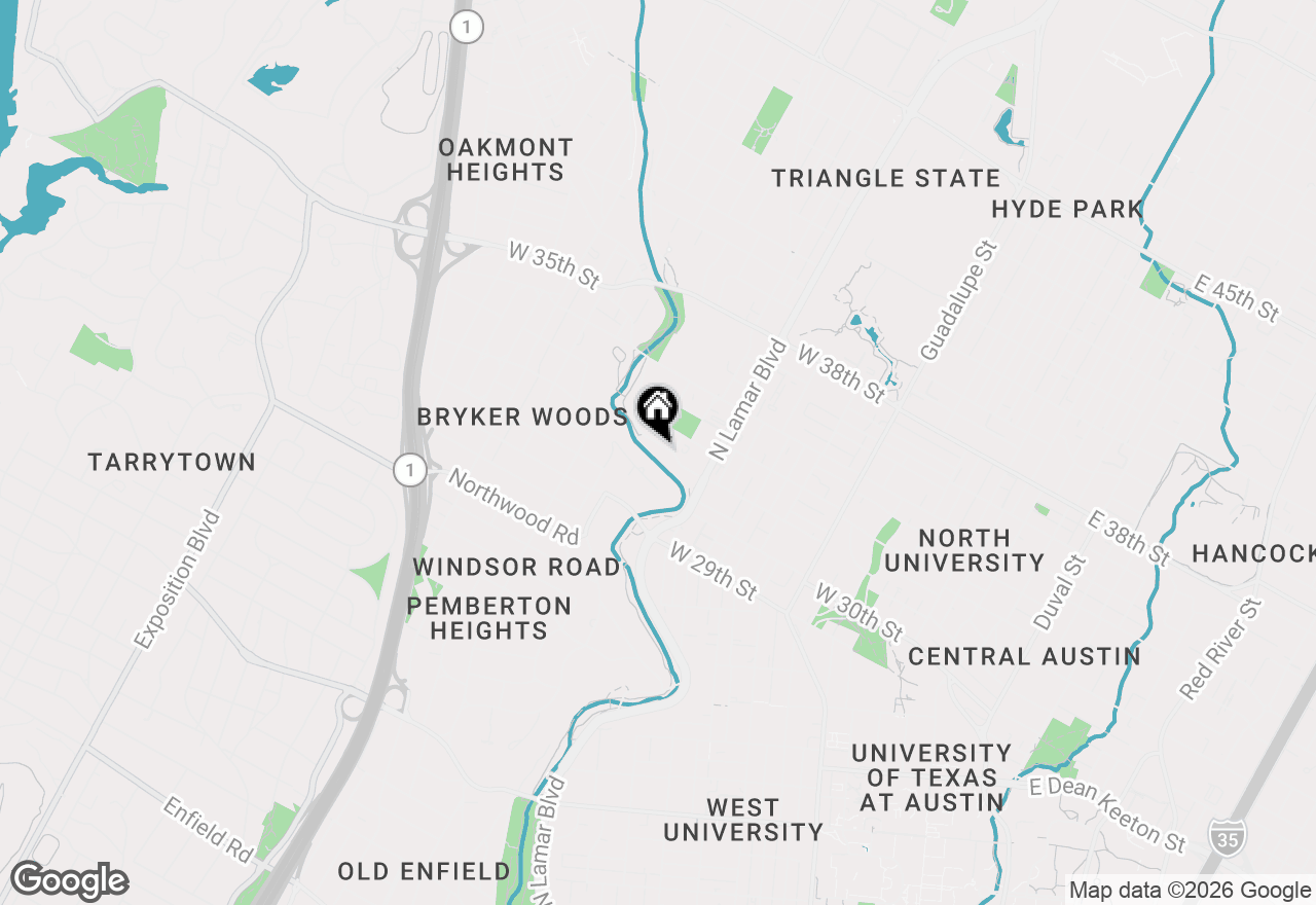 Map of 1107 W 31st St, Austin, TX 78705