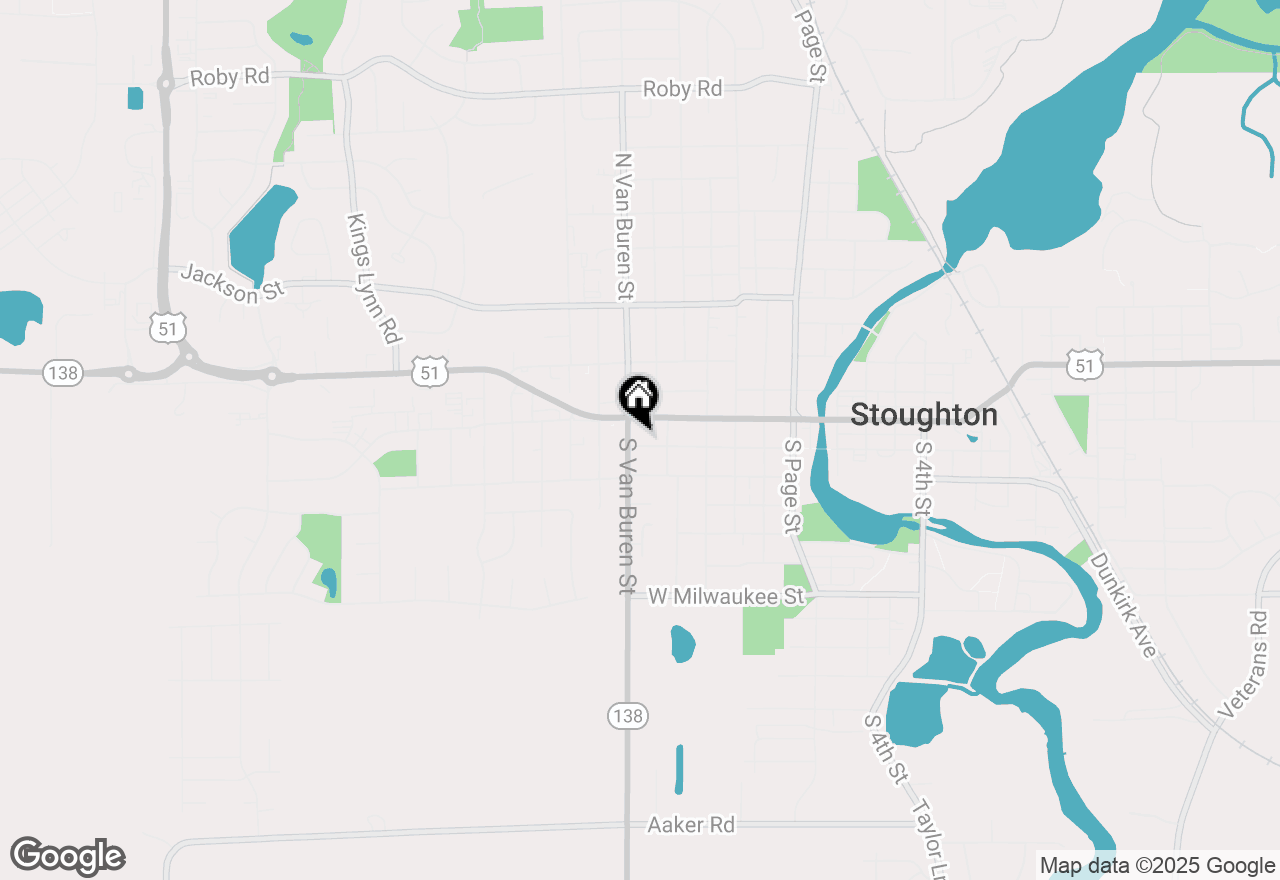 Map of 832 W Jefferson Street, Stoughton, WI 53589