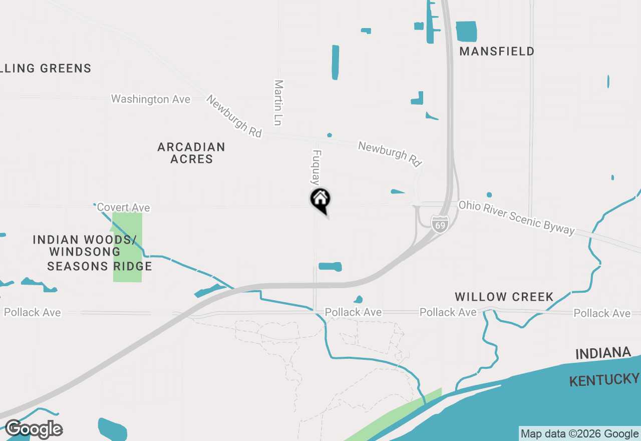 Map of 1638 Fuquay Road, Evansville, IN 47715
