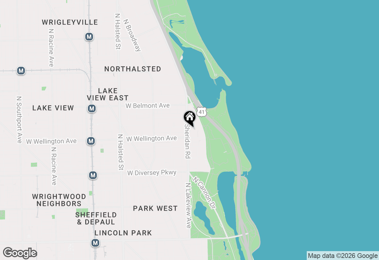 Map of 3033 N Sheridan Road #1610, Chicago, IL 60657
