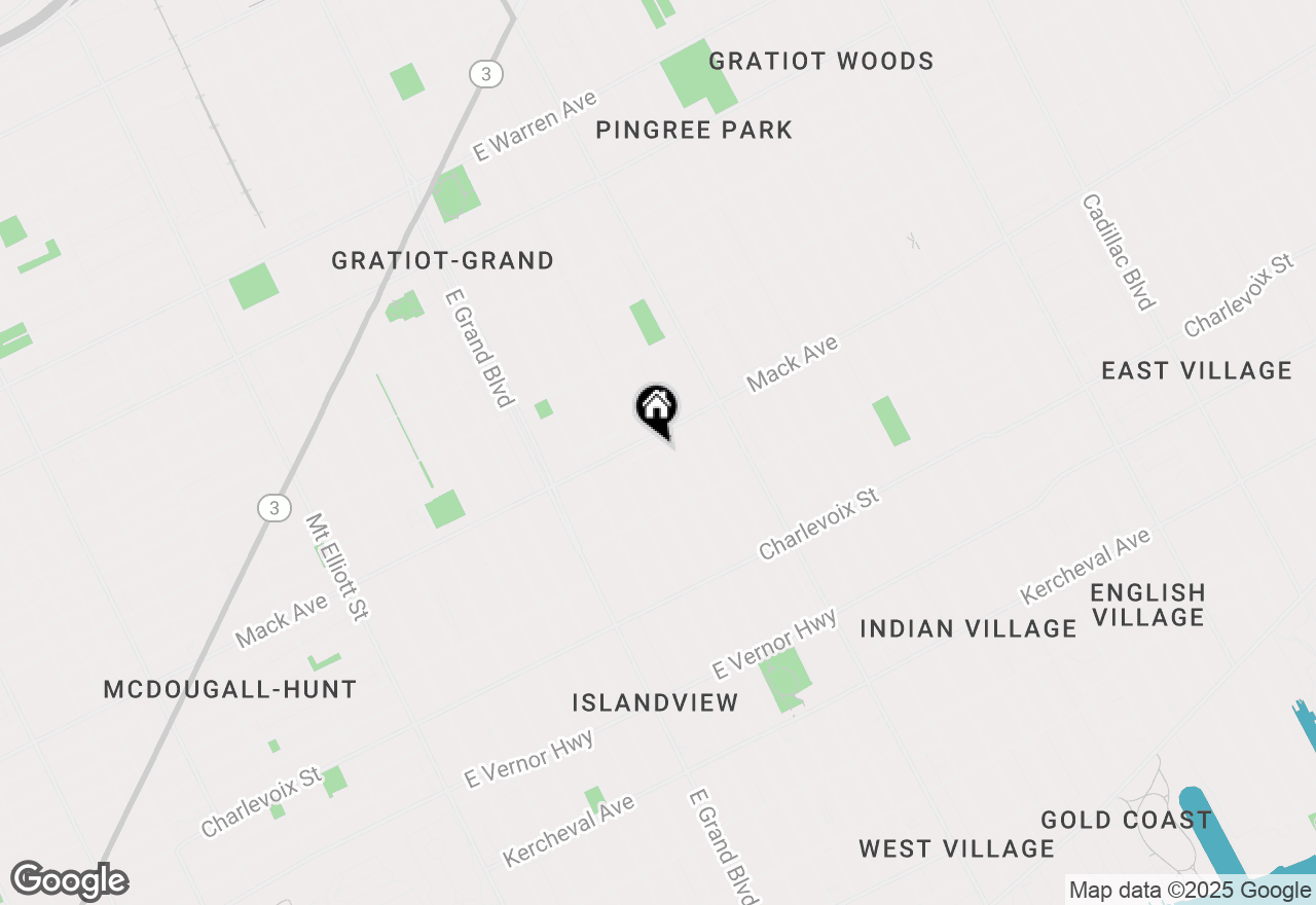 Map of 3523 Baldwin Street, Detroit, MI 48214