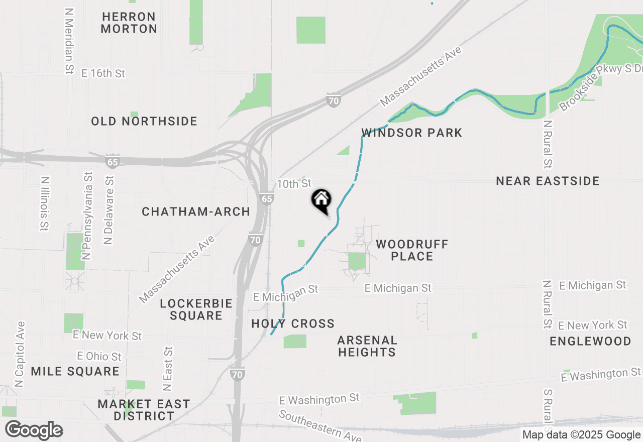 Map of 1315 E 9th Street, Indianapolis, IN 46202