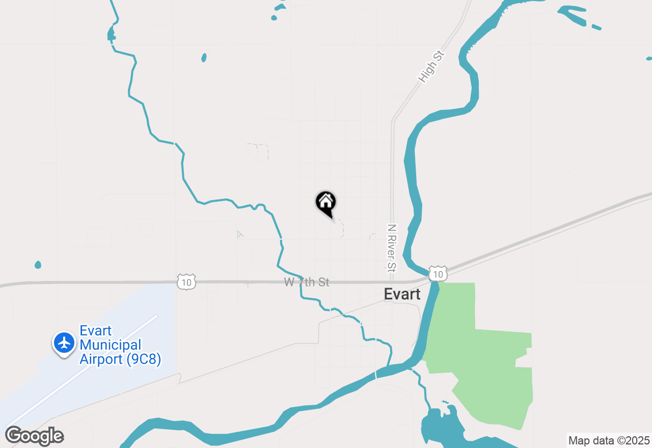 Map of 339 N Oak Street, Evart, MI 49631