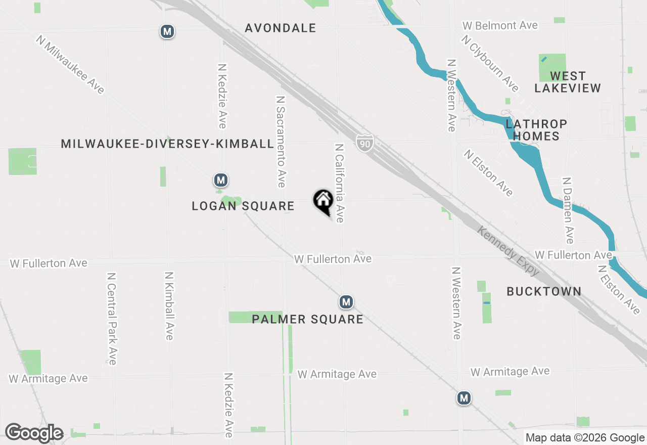 Map of 2512 N Mozart Street, Chicago, IL 60647