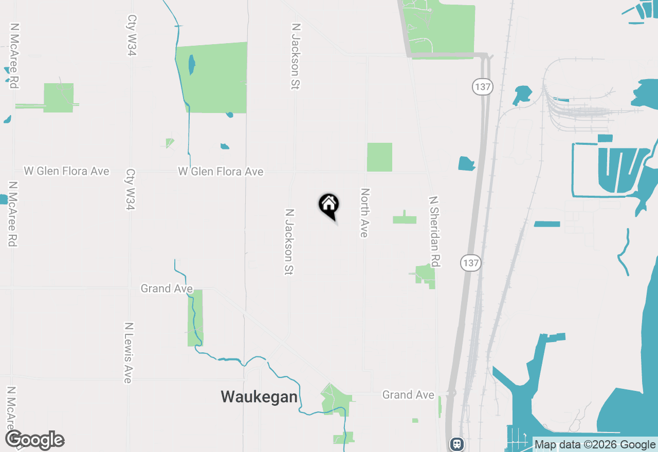 Map of 634 W Ridgeland Avenue, Waukegan, IL 60085