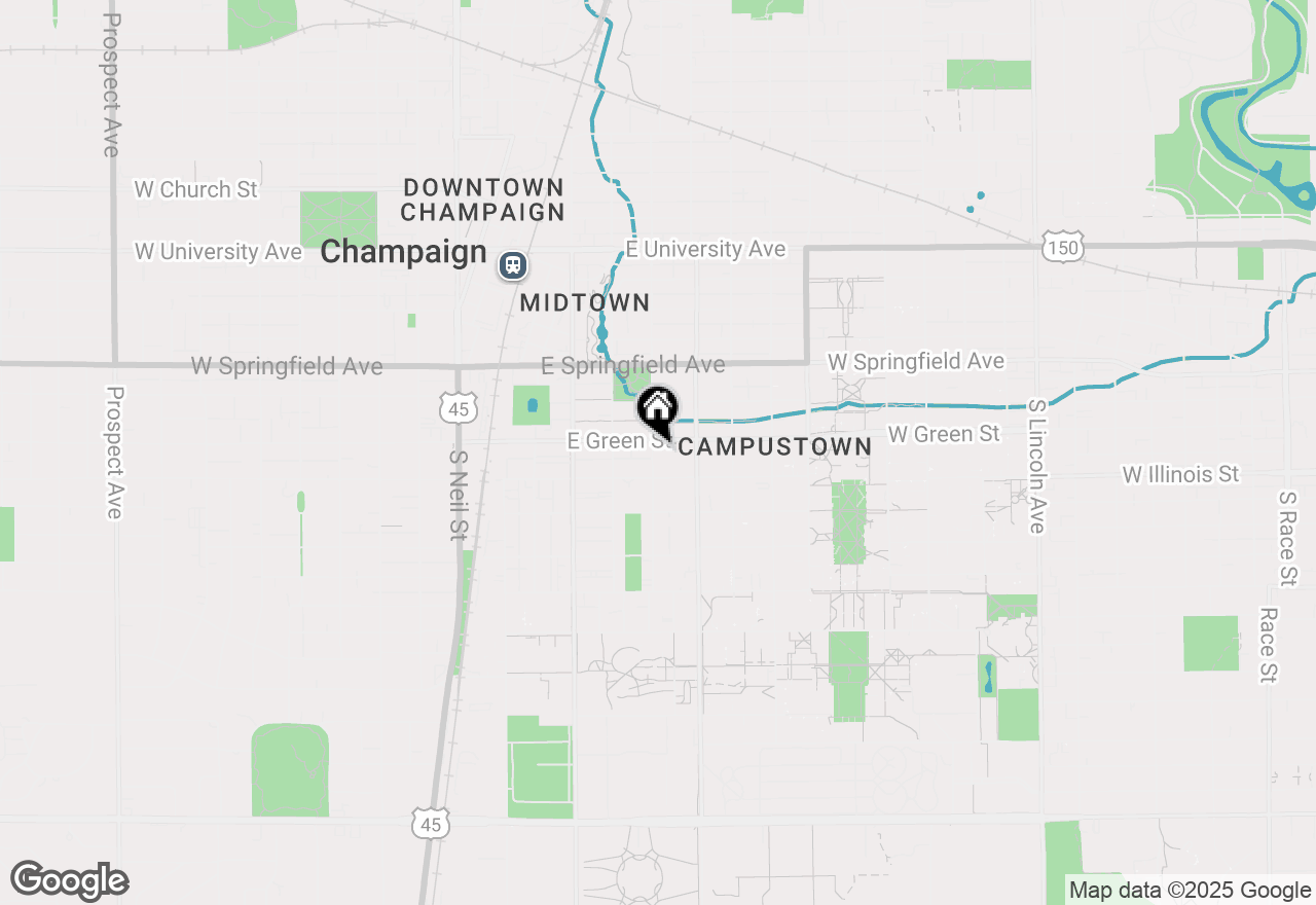Map of 301 E Green Street, Champaign, IL 61820