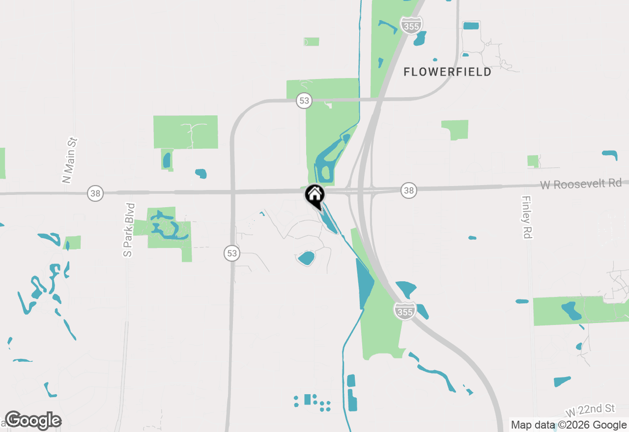 Map of 45 S Driveway, Glen Ellyn, IL 60137