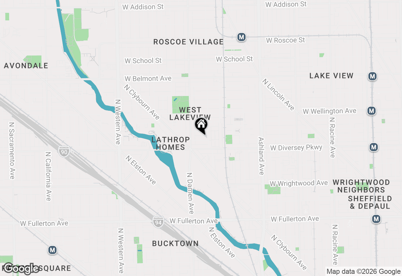 Map of 1922 W Wolfram Street, Chicago, IL 60657